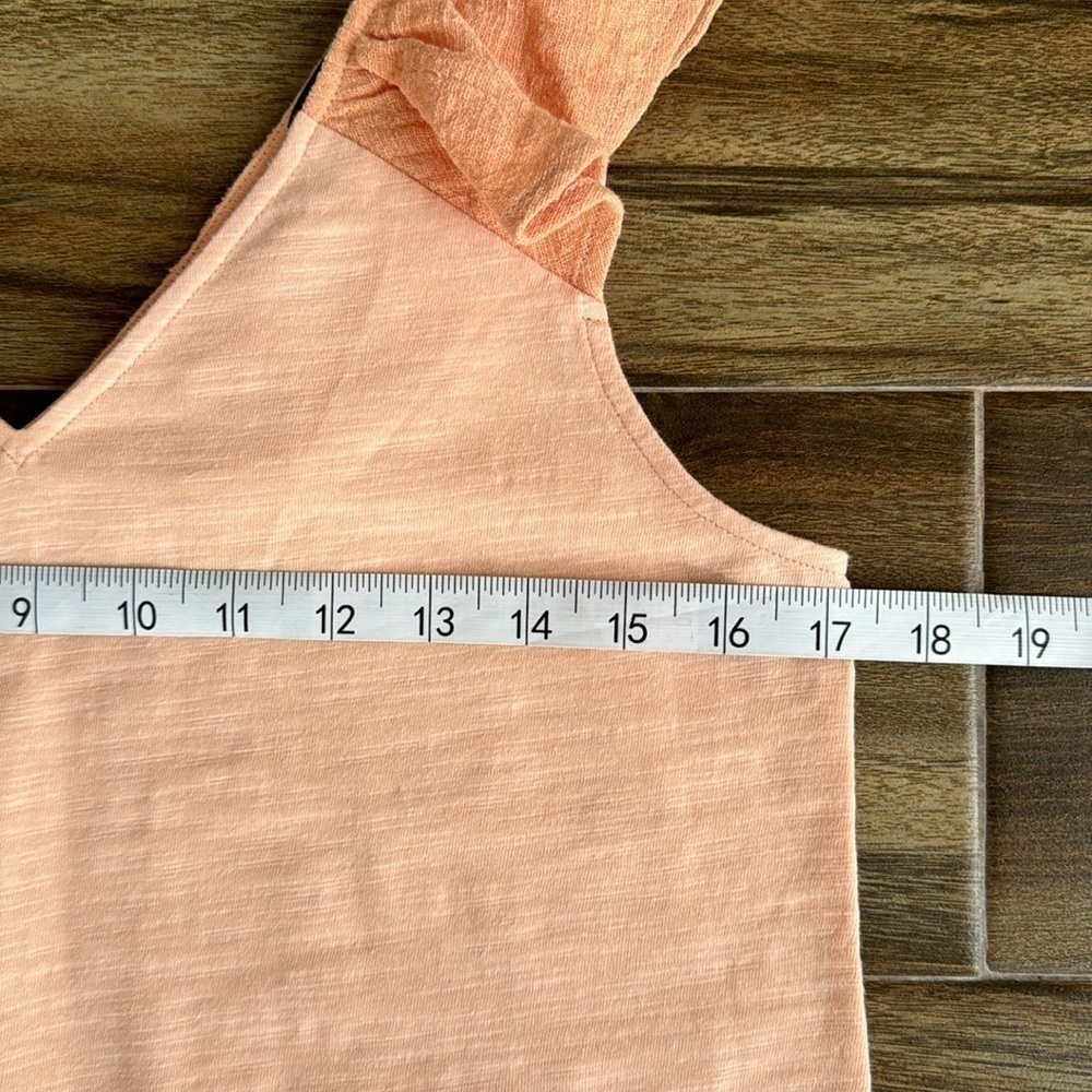 NWOT Doe & Rae Peach Ruffle Tank, S - Picture 4 of 8